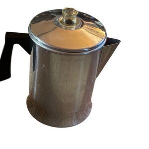 Vintage Mirro 9 Cup Aluminum Stovetop Percolator Camping Coffee Pot